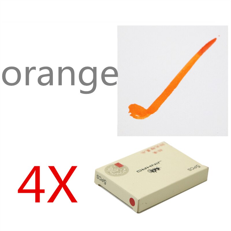 Farge fyllepennblekk fyll blekkkapselen 2.8mm indre diameter egnet for de fleste penner 20 stk/parti: 20 stk soloransje