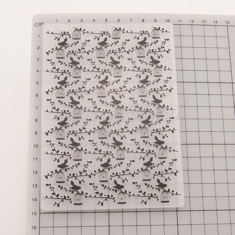 Plastic Embossing Folder Template DIY Scrapbook Photo Album Card Making Decoration Crafts Rainbow Sun Cloud Flower Birdcage Leaf