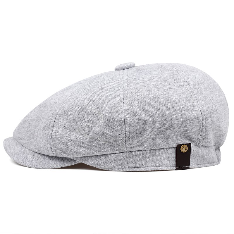 Newsboy Cap Men's Twill Cotton Eight Panel Hat Women's Baker Boy Caps Retro Big Large Hats Male Boina Black Beret: Gray / L