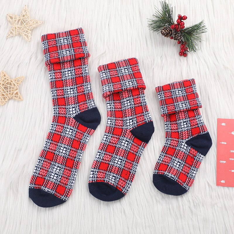 Family Matching Parent-child Christmas Socks Cotton Winter Autumn XMAS Baby Girls Boys Kids Socks chaussette bebe