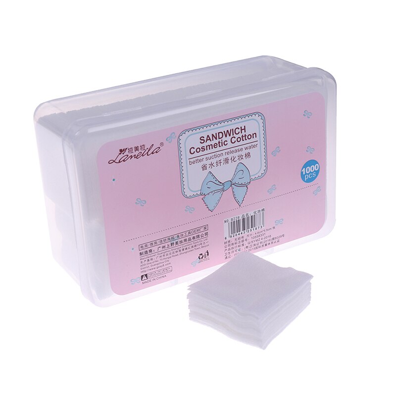 1000Pcs/box Disposable Makeup Cotton Wipes Soft Makeup Remover Pads Ultrathin Facial Cleansing Paper Wipe Make Up Tool