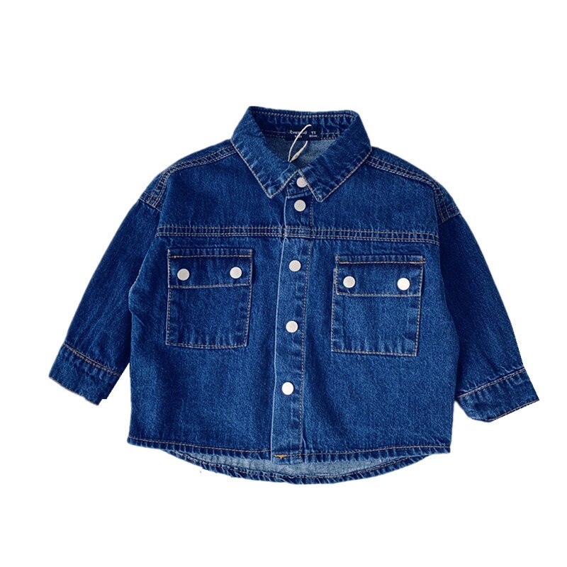 Efterår børn denim skjorte drenge skjorte jakke langærmet bomuld piger jeans skjorte børn toppe  bc534: 5