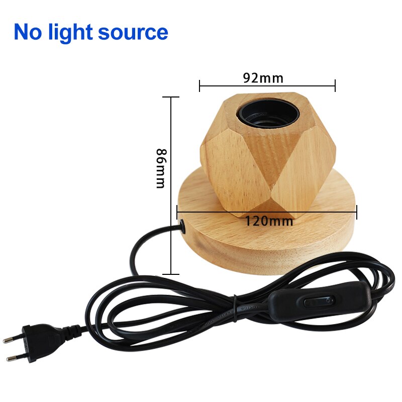220V 110V retro Holz Tisch Lampe E27 Buchse Jahrgang Schreibtisch Lampe Basis Halfter EU Stecker Nacht Lampe Dekor holz Basis Tisch Licht: E