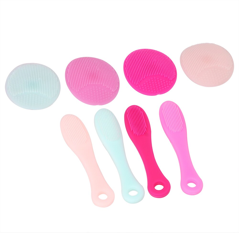 Face Cleaning Pad Cleanser Tool Facial Exfoliating Brush Skin SPA Scrub Soft Silicone 2 piece/set