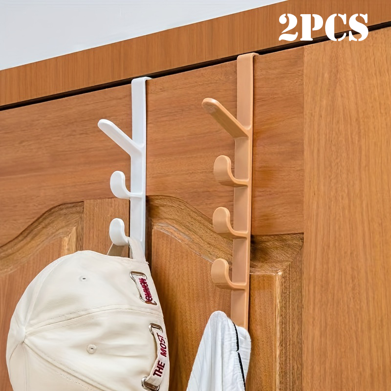 1/2 st Slaapkamer Deur Hanger Kleding Ophangrek Over De De Deur Plastic Thuis Opslag Organisatie Haken Portemonnee Houder Zakken Rails