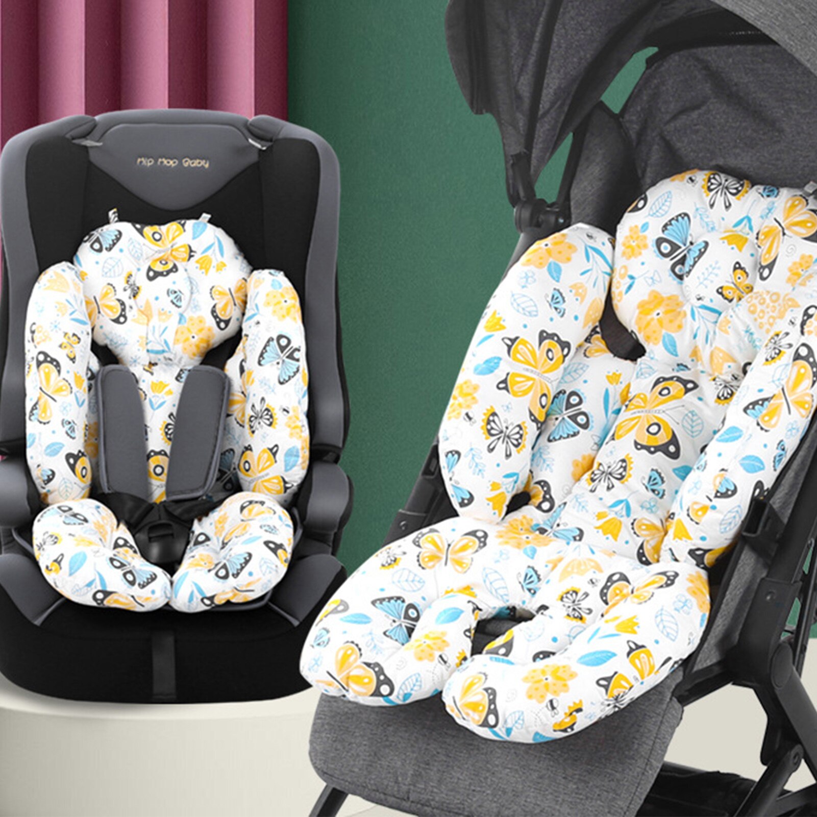 Doublure pour poussette, coussin de siège de voiture pour bébé,tapis en coton pour fauteuil de nourrisson, matelas pour landau, couvre-lit pour enfant, accessoires pour voiturettes,