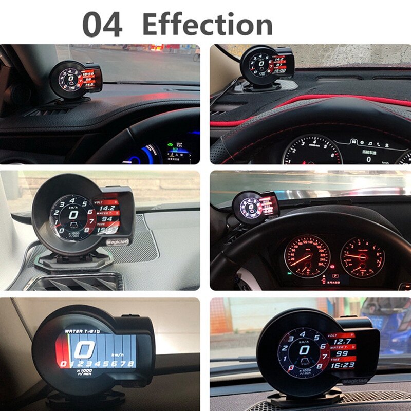 OBD Head Up Display Multifunction Car Digital Boost Gauge Voltage Speed Meter Water Temp Alarm Auto Diagnostic Tool