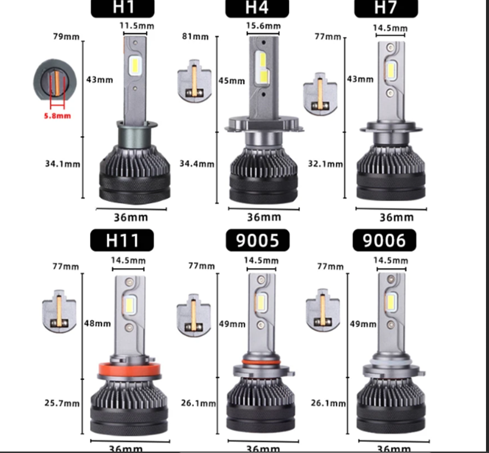 TCYATOTCYATO H7 LED 500000LM 600W Bulb Headlight 6000K Double Copper Tube Fog Light K5C F5C H4 H7 H8 H11 H1 9005 12V 24V Truck L