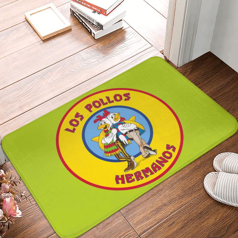 Breaking Bad Los Pollos Hermanos Front Door Mat Anti-Slip Outdoor Quick Dry The Chicken Brothers Doormat Entrance Rug Carpet