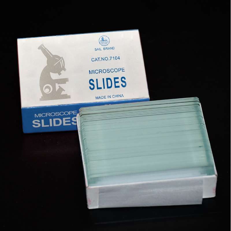 50 Pieces Biological Microscope Glass Slides Single Concave or Double Concave Blank Slides for Reusable Laboratory Educational