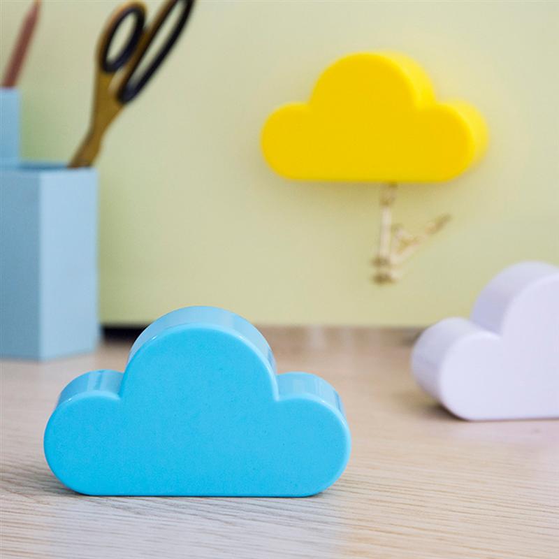 Porte-clé magnétique en forme de nuage | 2 pièces, réfrigérateur, accroche-clé magnétique, organisateur porte-anneau pour maison, bureau, hôtel (blanc + bleu)