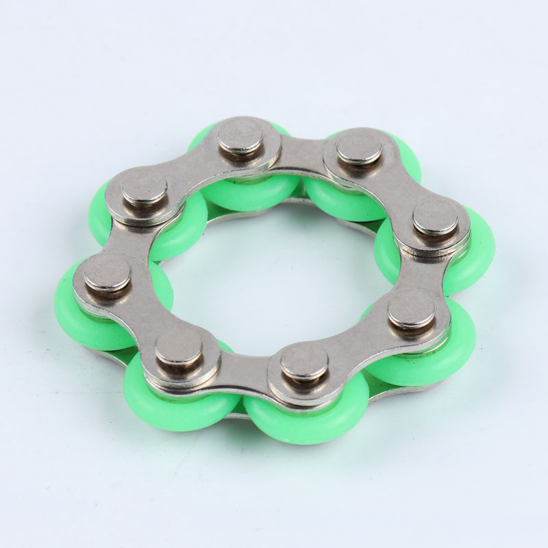 8/12 noeuds porte-clés chaîne Fidget jouet soulagement de la pression Stress chaîne en acier inoxydable vélo chaîne boucle porte-clés doigt jouet: 8 knots Green
