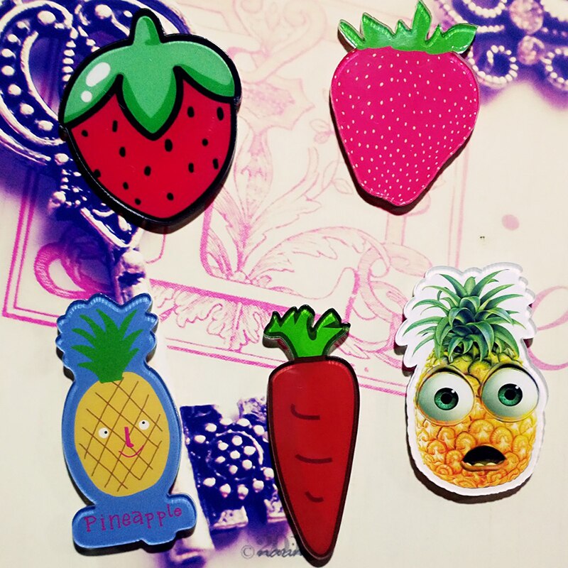 Ananas Banaan Watermeloen Lemon Broche Acryl Pin Badges Pictogrammen Op De Rugzak Medaille Decoratie Badge Voor Kleding