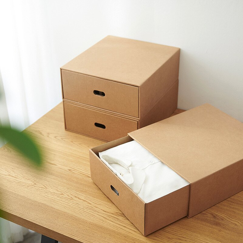 DIY Kraft Papier Schrank Schubladen Montage Unterwäsche Kasten Organizer Männer Frauen Socke Lagerung Kasten fallen Kosmetik Abschluss-Kasten