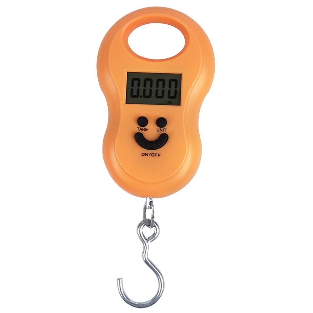 Scale Digital Scales Electronic Fishing Weight Pocket Luggage Travel Hanging Scale For Kitchen Steelyard Hook Scale LCD Portable: Orange 1