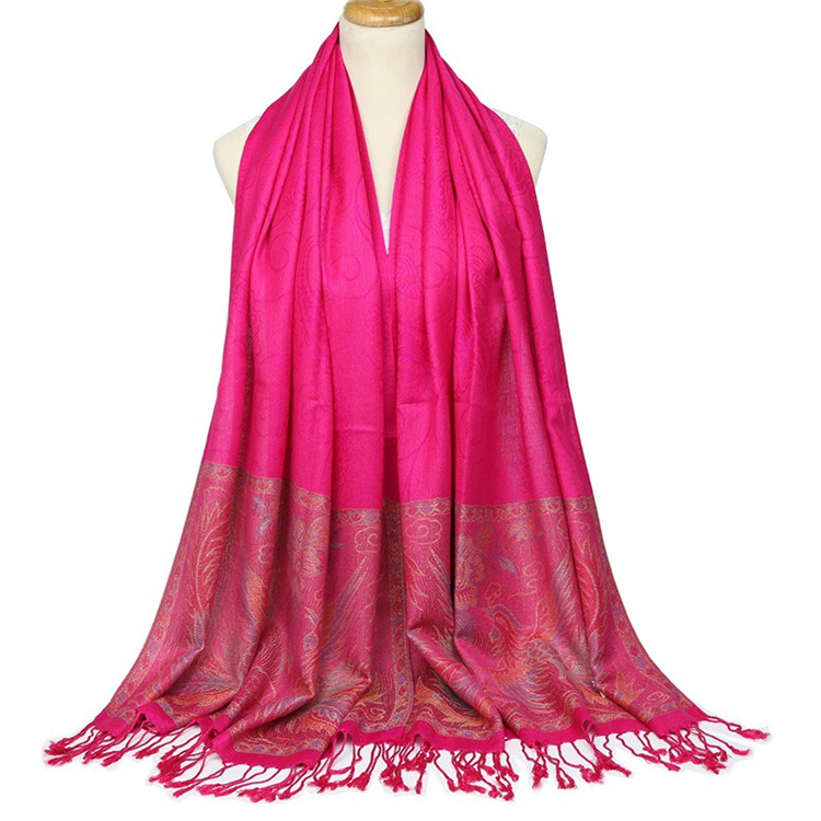 Écharpe de de Style ethnique rétro pour femme, Jacquard, à la , châle à multi-usages à pampilles, collection: 3