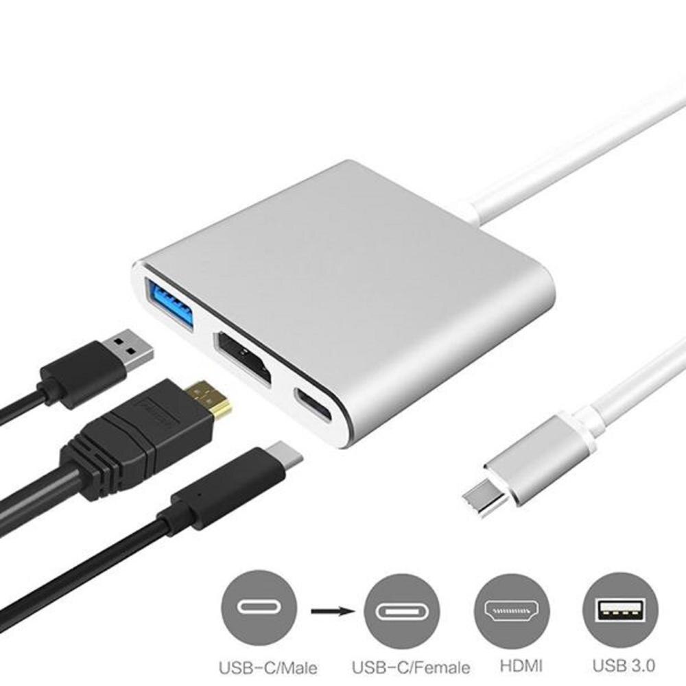 USB-C zu HDMI Adapter (Unterstützt 4 K/60Hz) -typ-C 3 in 1 Konverter für Macbook, Mac Profi, iMac & Mehr USB 3.0 Typ-C Geräte