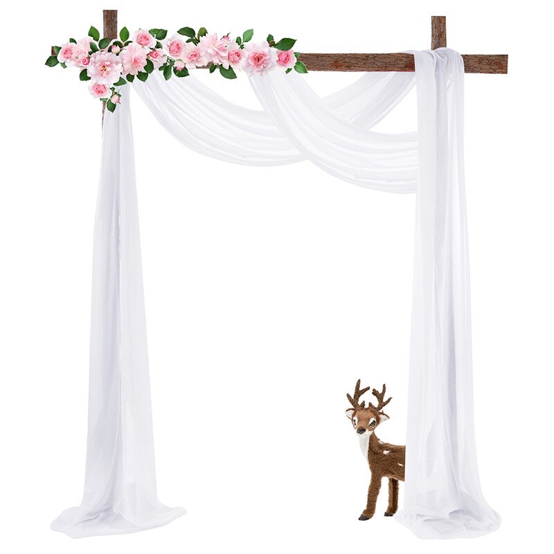 Tela de gasa transparente para decoración de boda, rollo de tul de 70x550CM para decoración de arco de boda, DIY, paneles de , suministros para eventos colgantes: Blanco