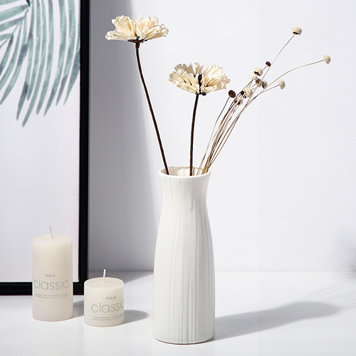 Vase en plastique nordique simple, petit pot de fleur frais, bouteille de rangement pour fleurs, salon, décorations pour la maison moderne, ornements, 1pc: Gris clair