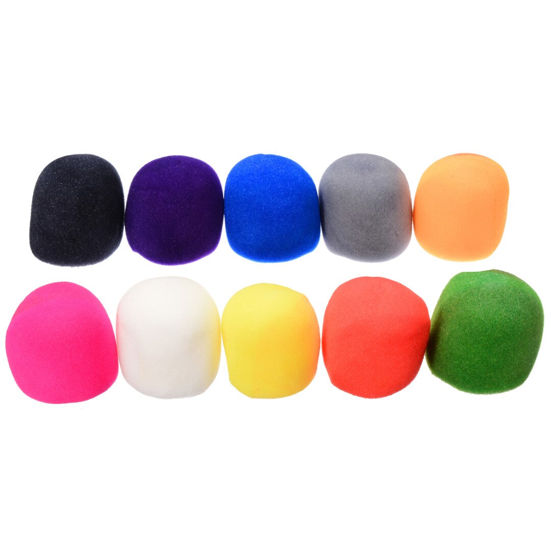 Verkoop 10Pcs Multi Kleur Handheld Stage Bal Vorm Microfoon Voorruit Foam Mic Cover Stage Microfoon Spons