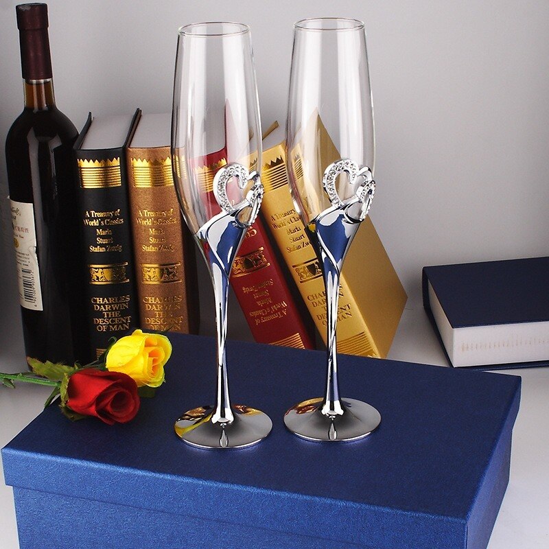 Champagne Glas Water Gold Diamond Creatieve Champagne Glas Brandy Beker Cocktail 2Pcs Boxed Water Glas Koffie