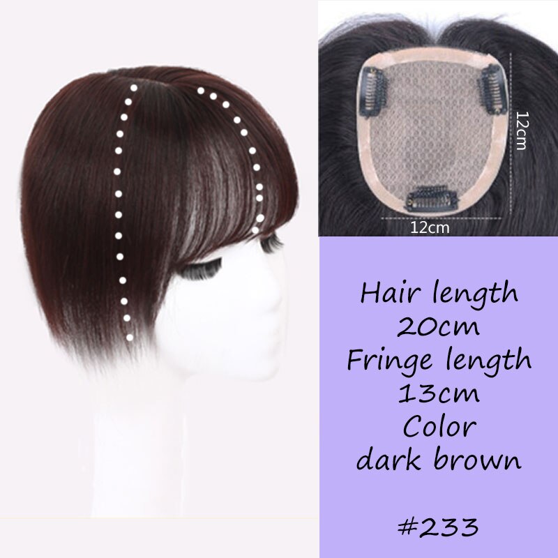 Synthetic Straight Hair Extensions for Women Natural Color Top Closures Clip In Hair Extension Hairpieces MUMUPI: 12x1220cmbangs233