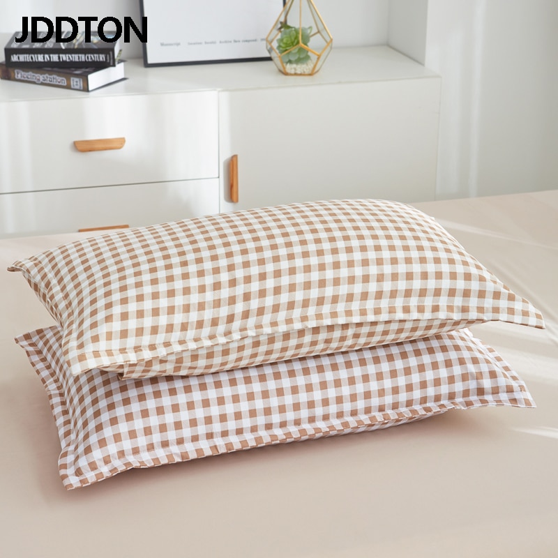 Jddton lysebrunt plaid sengetøjssæt enkelt og sengelinned dynebetræk sæt ab side sengetøj pudebetræk  be095
