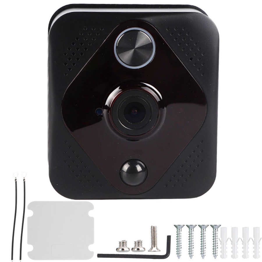 Potenza inferiore Campanello Con La Macchina Fotografica Wifi Intelligente Campanello per Porte Anello: Black