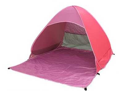 Ultralight Pieghevole Tenda Pop Up Automatico Aperto Tenda Della Spiaggia Famiglia Turistico Pesce Camping Tenda Da Sole tenda: pink