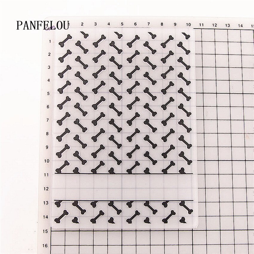 PANFELOU 10.5*14.8 Lovely bones Embossing folders Plastic Scrapbooking DIY Template Fondant Cake Photo Album Card Making