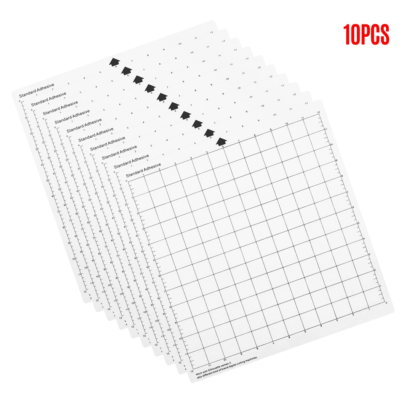 1 / 3 / 5 /10pcs Cutting Machine Pad 12 Inch Measuring Transparent Adhesive Mat for Silhouette Cameo Plotter Machine: 10 Pcs