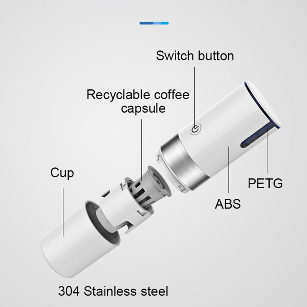 Mini Automatic Coffee Machine American Portable Espresso Coffee Maker Handheld Capsule Espresso Maker for Home Traveller