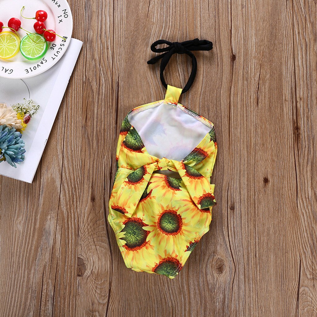Girls One-Piece Swimsuit Little Sunflowers