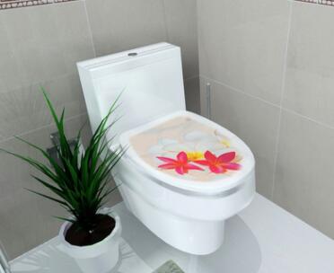 Badeværelse toilet sæde dækning mærkater klistermærke vinyl toiletlåg mærkater væg dekorative mærkat mærkater, mulit-mønster , 32 cmx 39cm: 910