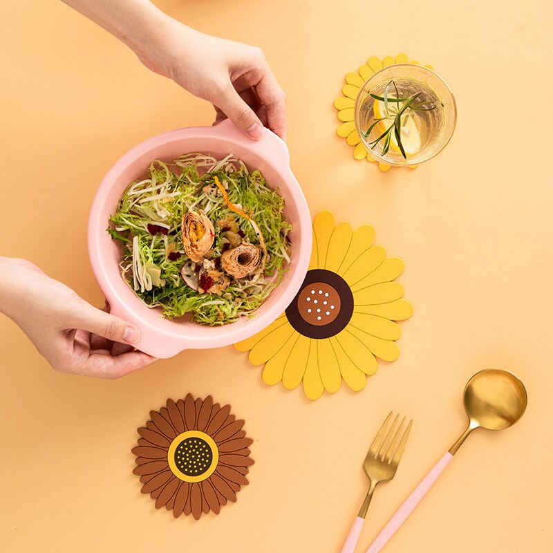 Sunflower Potholder Pot Mat Home Dining Mat Plate Mat Table Mat Anti-scalding Tea Coaster Bowl Mat