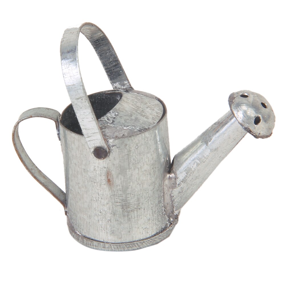 3 Pieces Garden Tools +Tin Metal Watering Can for 1/2 Doll House Miniatures Accessories