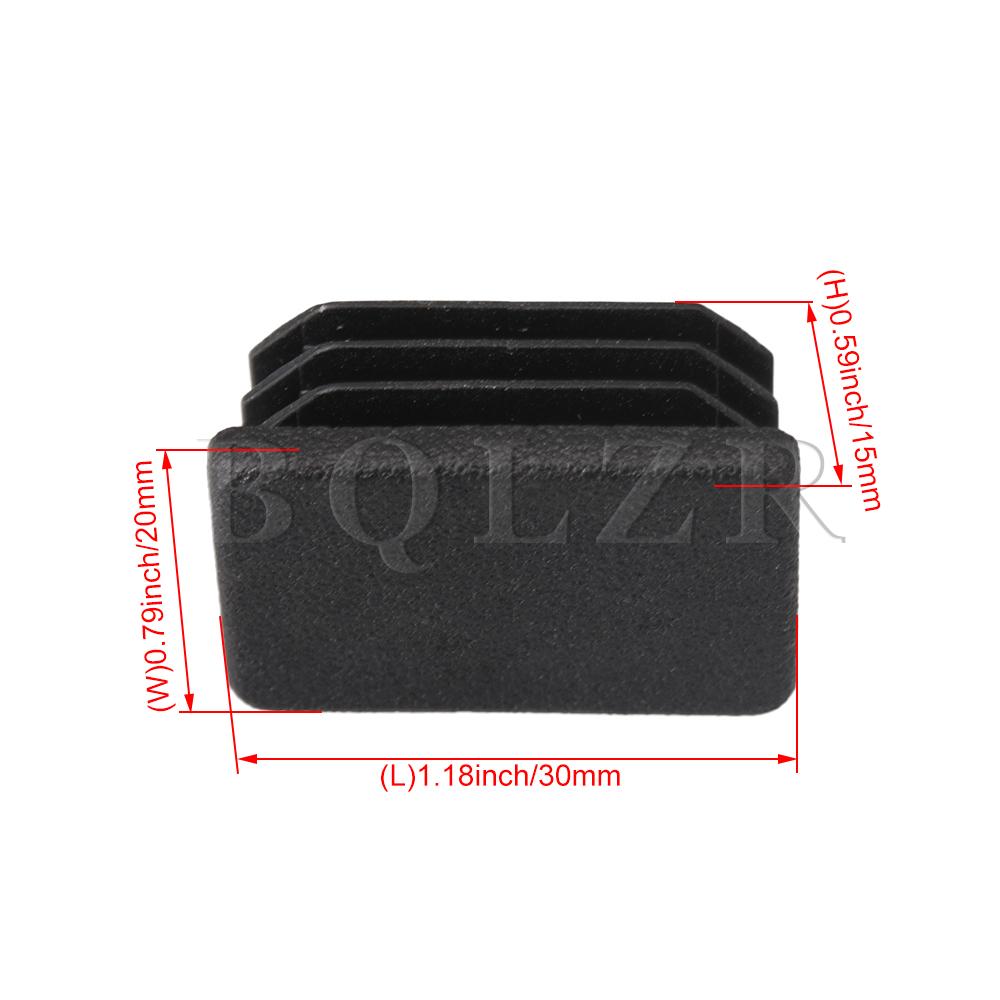 BQLZR 20 x Square Plastic Plug End Cap for Furniture Leg Protector 3x2x1.5cm