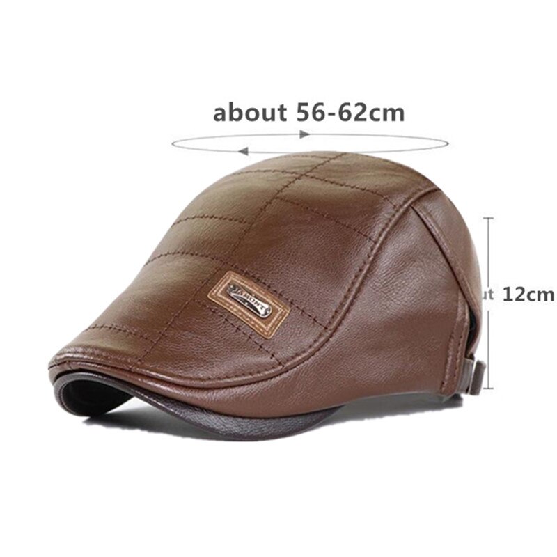 Xdanqinx vinter herrmössa sammet varma basker pu läder vinterhattar för män chapeau justerbar storlek casual märken keps pappas hatt