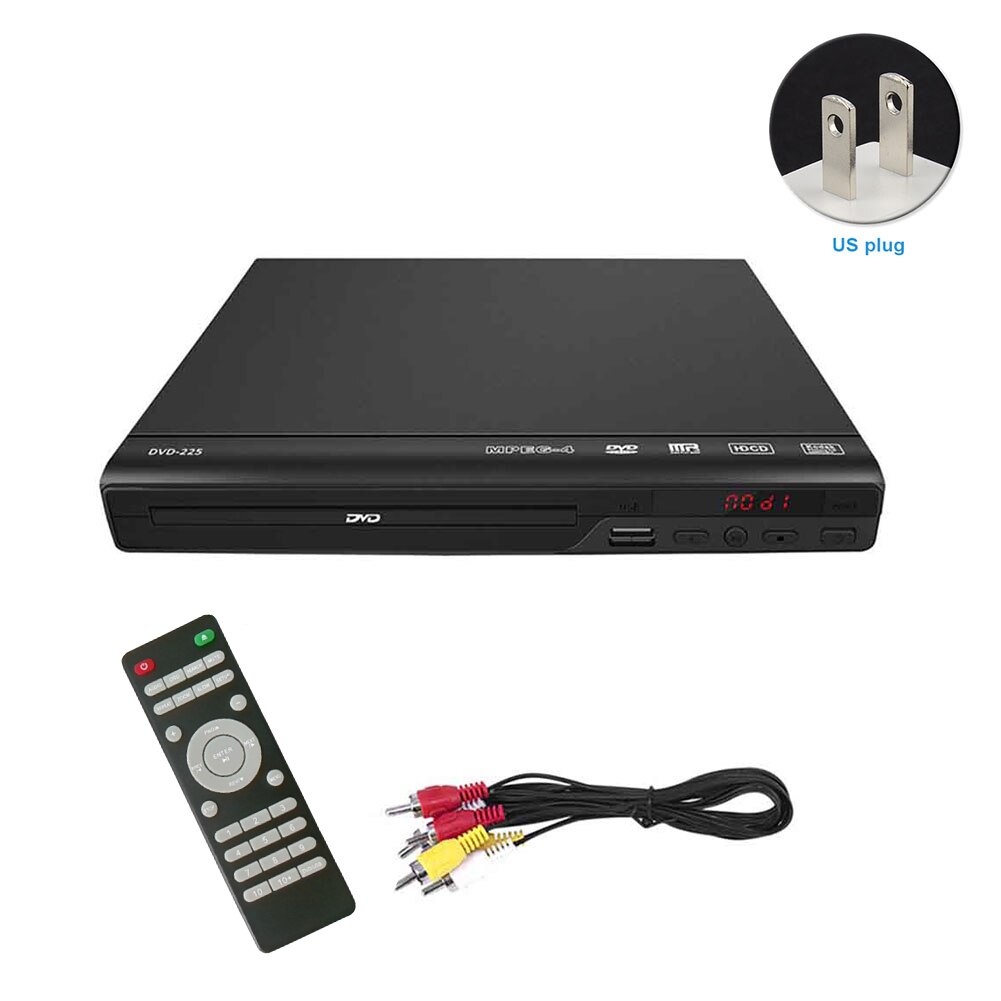 Audio Home 5,1 sonido envolvente 720P reproductor de DVD películas para TV entretenimiento multimedia con Cable AV vídeo música USB Compatible: US