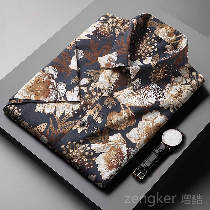 Plus tamanho camisas de manga curta masculina verão camisas de impressão fina camisas de estiramento plus size roupas para homem 6xl 8xl camisa de grandes dimensões