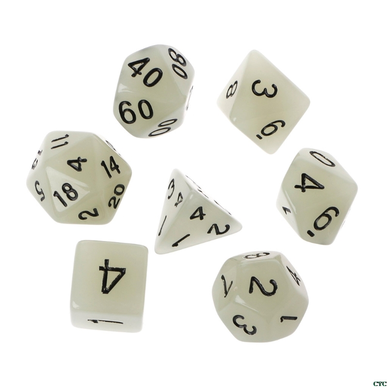 7 pcs multilateral 15mm Transparent Cube Round Corner Portable Table Playing: White