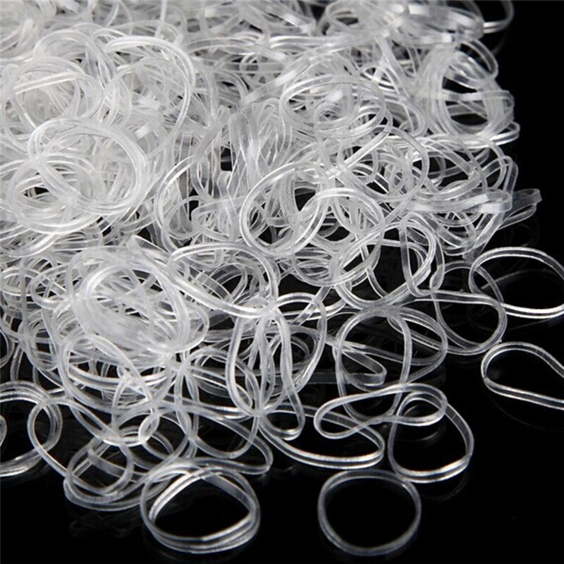 300 stk/parti fleksibilitet gennemsigtig elastik elastikbånd gummi hårbånd ring kvinder piger hår binde reb
