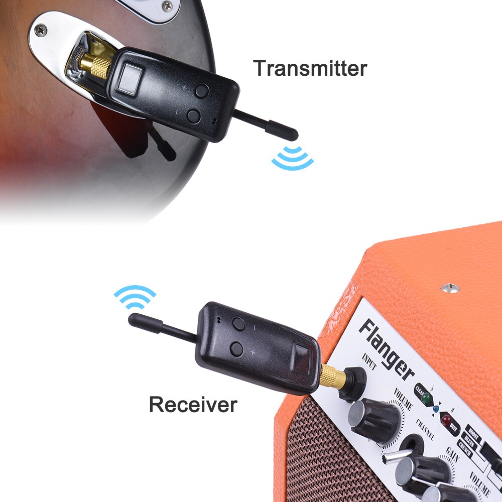 UHF Wireless Audio Digital Transmitter Receiver System for Electric Guitar Bass Violin Musical Instrument Parts Kit