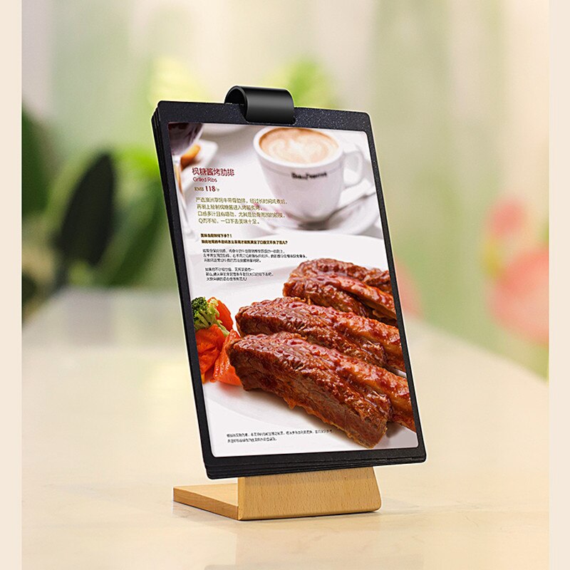 A5 And 100*200mm Double Sided Table Menu Card Sign Holder Ad Picture Photo Frames Advertisement Display Menu Paper Holder Stand
