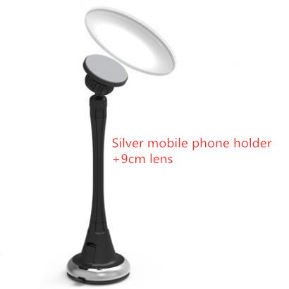 Small round mirror mirror Glass borderless rearview mirror Multifunctional auxiliary mobile phone holder CD50 Q02: D