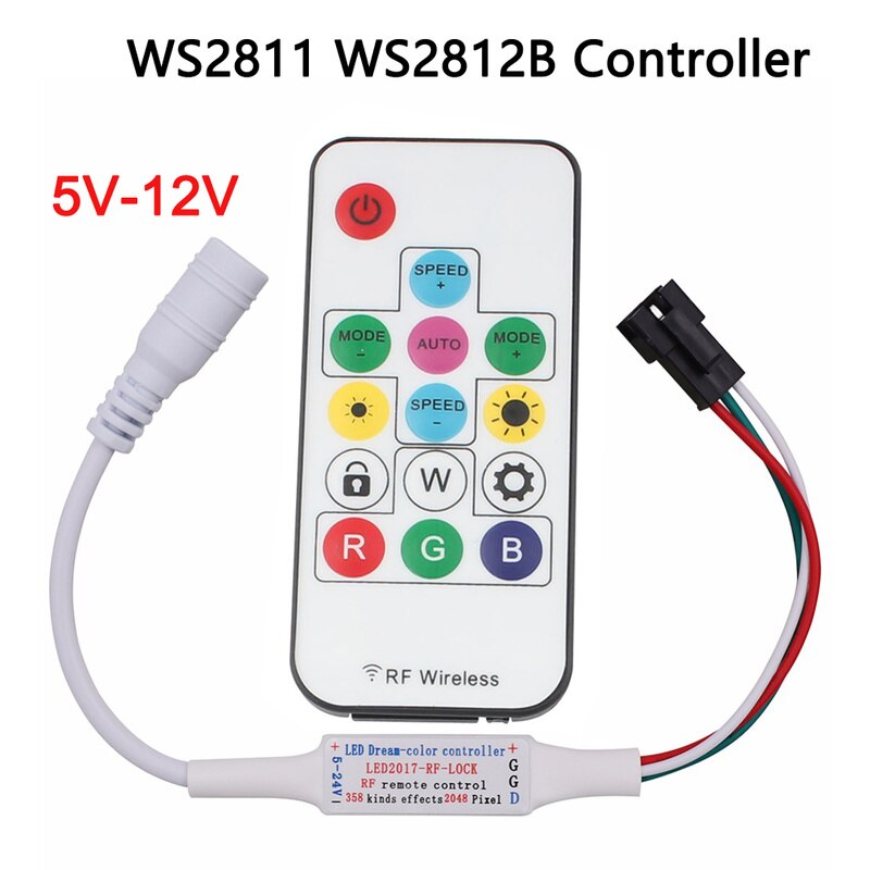 Dc 5V 12V Rgb Led Controller 14key WS2811 WS2812b Controller Magic Rgbw Rgbww Afstandsbediening Voor Ws2812 Ws2812B led Strip Licht