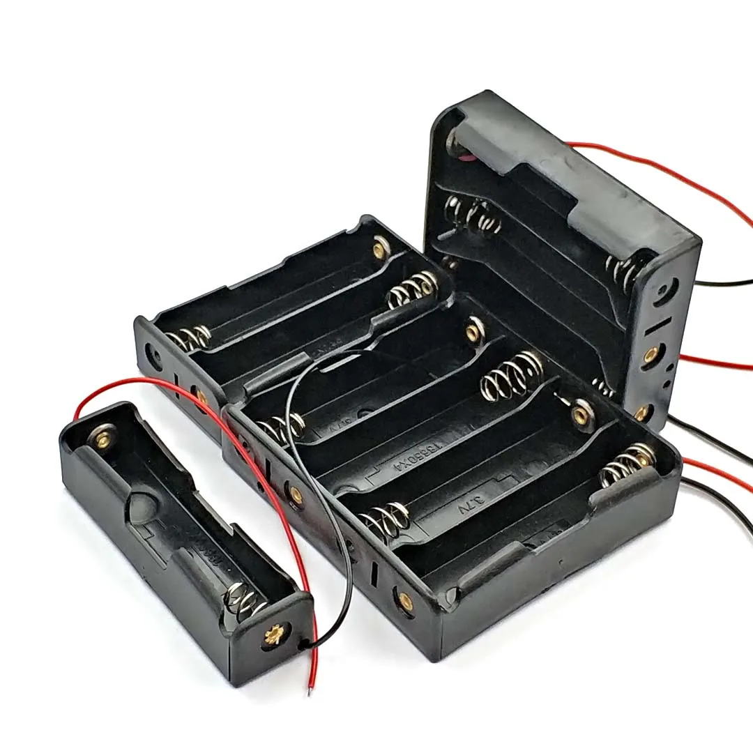 18650 Batterie-Aufbewahrungsbox, DIY 1/2/3/4 Slot Weg DIY Batterien, Clip-Halfter, Behälter mit Draht-Blei-Stift