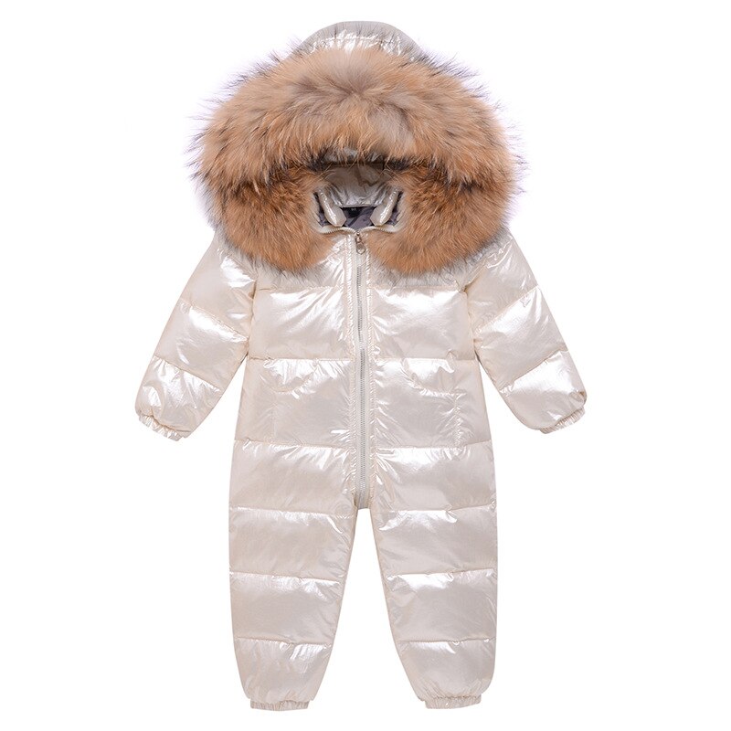 Kombinezony zimowe ubrania dla dzieci ubrania Snowsuit 90% kurtka z puchu kaczego dla dzieci dziewczyna płaszcz park dla niemowląt chłopiec śnieg garnitur nosić: AH1320white / 12 m