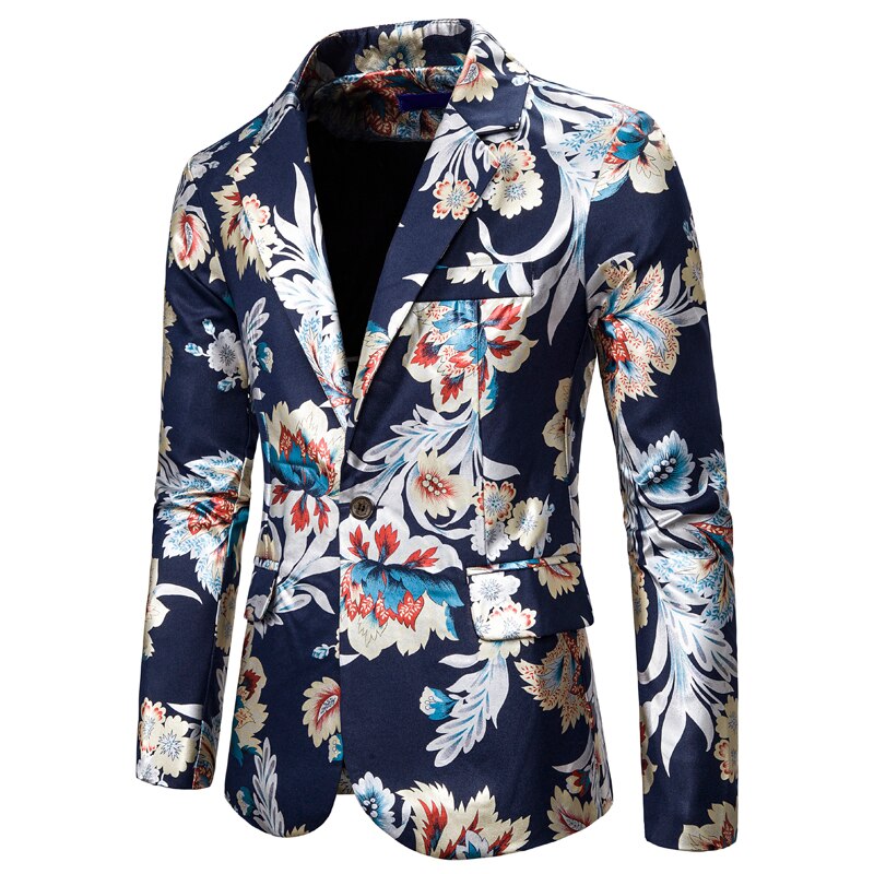 Men&#39;s white high-end one-button suit color bronzing printing suit dress costume/ blazer jacket men / 2022 man blazer