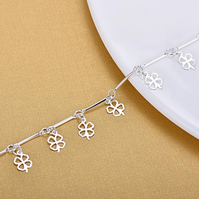 Everoyal Femminile Pendenti E Ciondoli Clover Bracciali In Argento Per Le Donne Gioielli Moda In Argento 925 Della Ragazza Cavigliere Accessori Della Signora di Estate Bijou